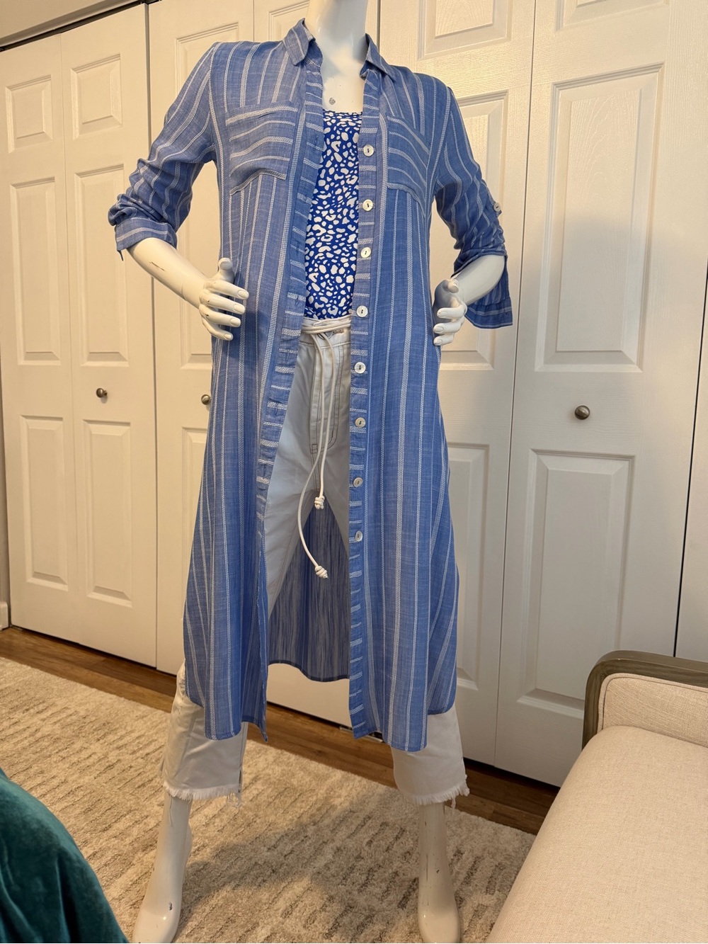 Blue Island dress shirt/sarong